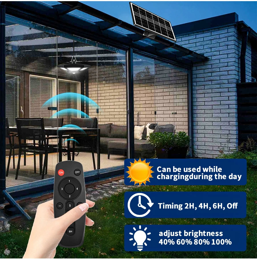 Solar Pendant Lights Outdoor Indoor with Remote Solar Shed Light