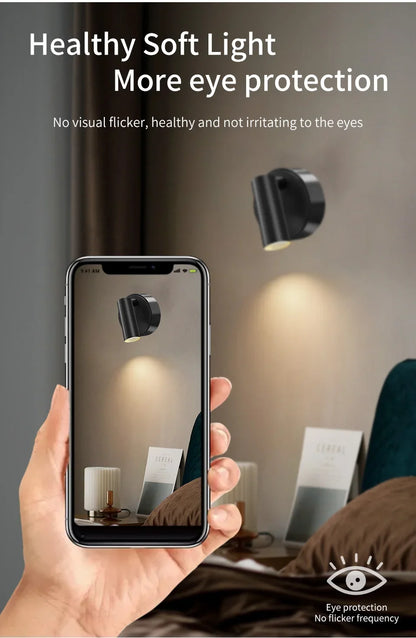 USB Rechargeable Magnetic LED Wall Lamp Reading Light