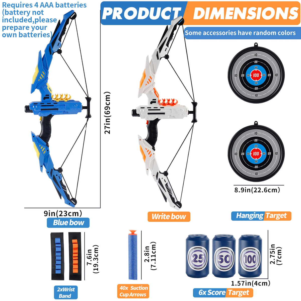 Kids Soft Dart Archery Set with LED Lights Sports