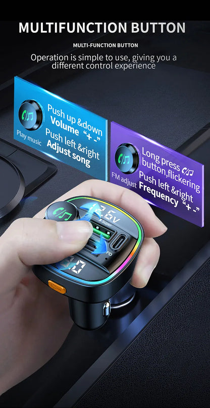 Bluetooth 5.0 FM Transmitter Handsfree Car Radio Modulator