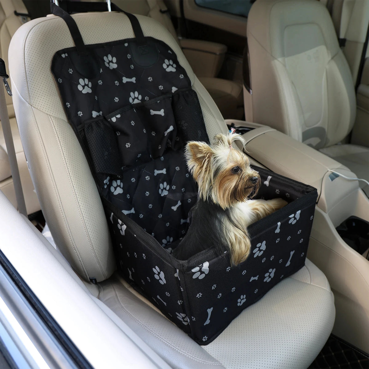 Dog Car Seat with Storage Pocket Travel Dog Bag Cover