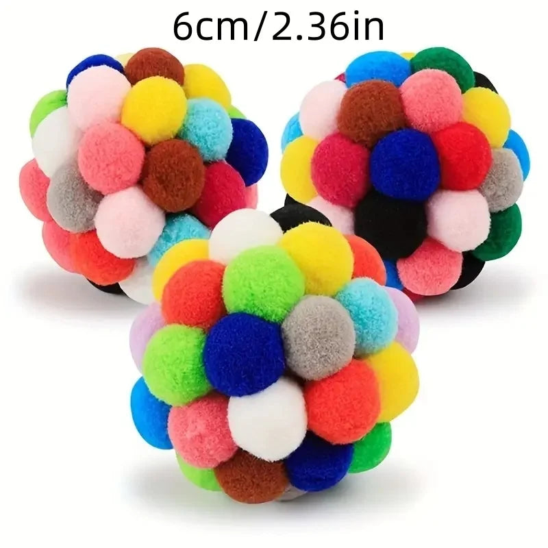 Cat Toys Cat Plush Ball Toy Pet Elastic Bell Ball