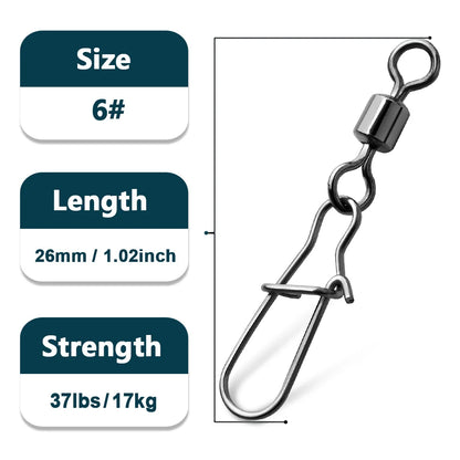 Duo-Lock Snap Swivels 50~200Pcs Fishing Swivel Snap