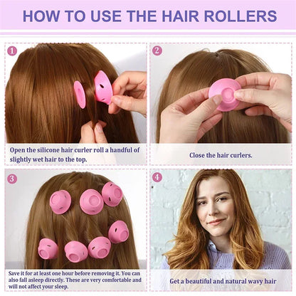 Soft Rubber Silicone Heatless Hair Curler Hair Styling