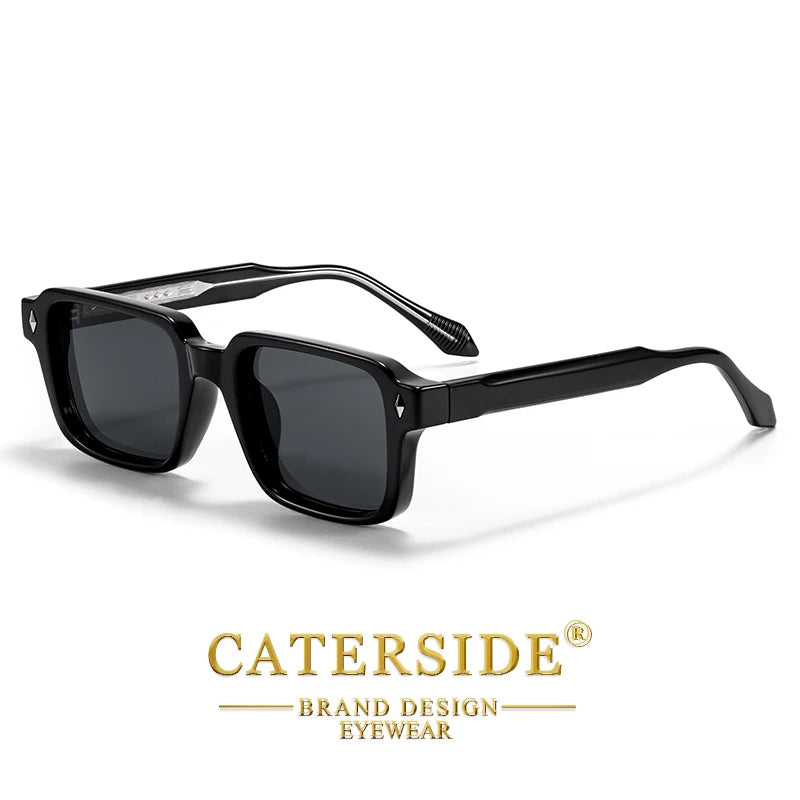 Vintage Men's Square Sunglasses Brand Design Temple