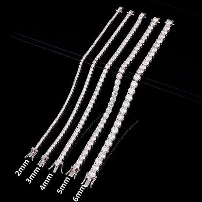 100% Real Moissanite Tennis Bracelet 925 Sterling Silver Plated