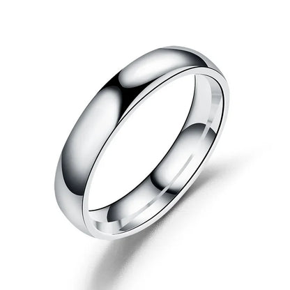 Simple 4mm 6mm Titanium Ring Women Men Prevent Allergy