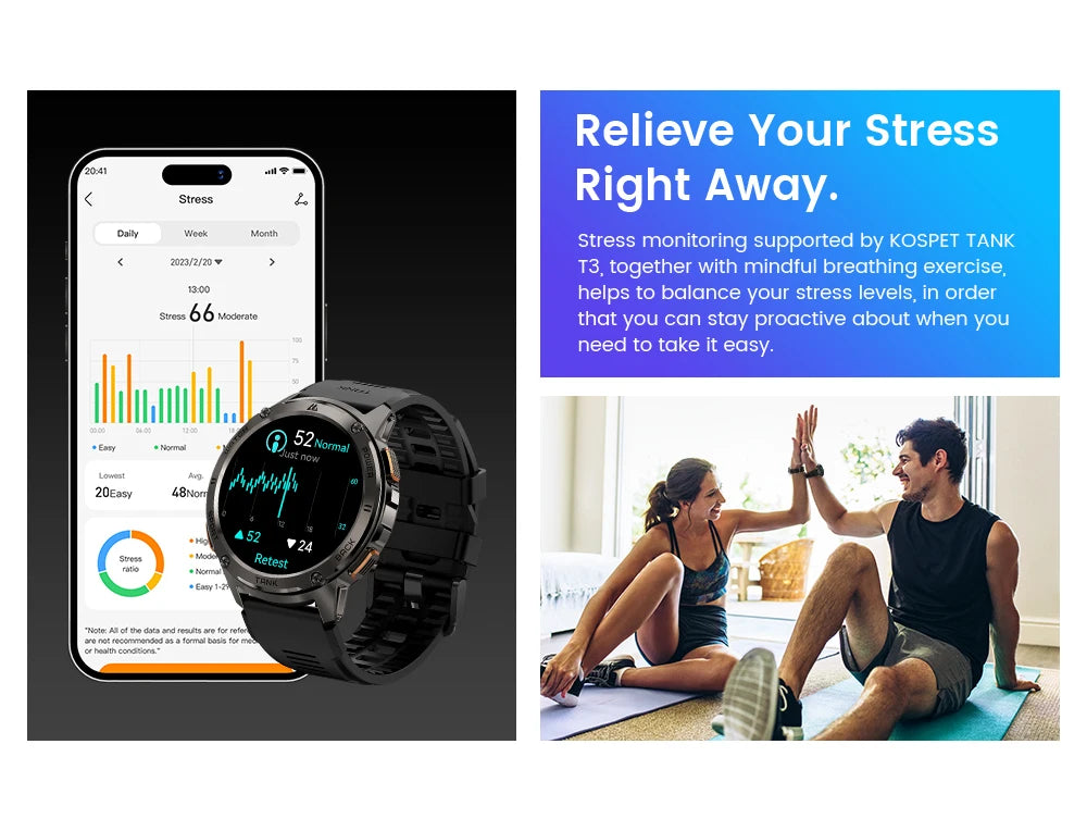 Original KOSPET TANK T3 Smart Watch For Men Military