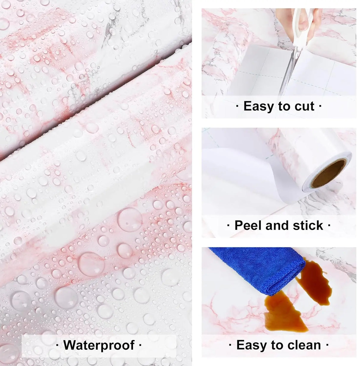 Marble Kitchen Oil-Proof Film Proof Self-Adhesive Wallpaper