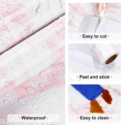 Marble Kitchen Oil-Proof Film Proof Self-Adhesive Wallpaper