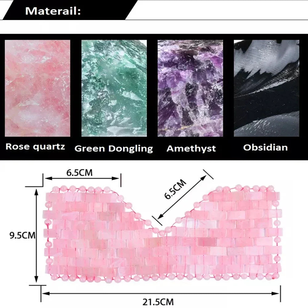 Rose Quartz Jade Eye Mask Facial Cooling Mask Massage