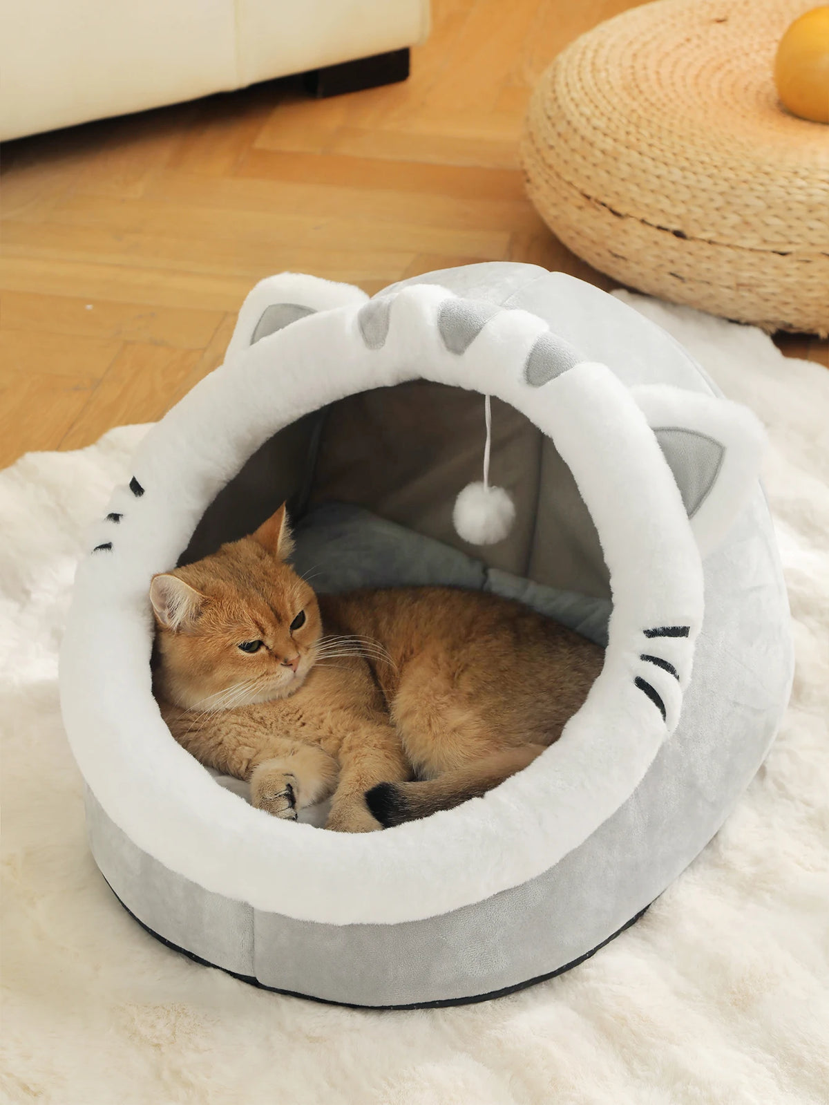 Cute And Soft Cat House Super Cat Bed Warm Deep Sleep Comfort