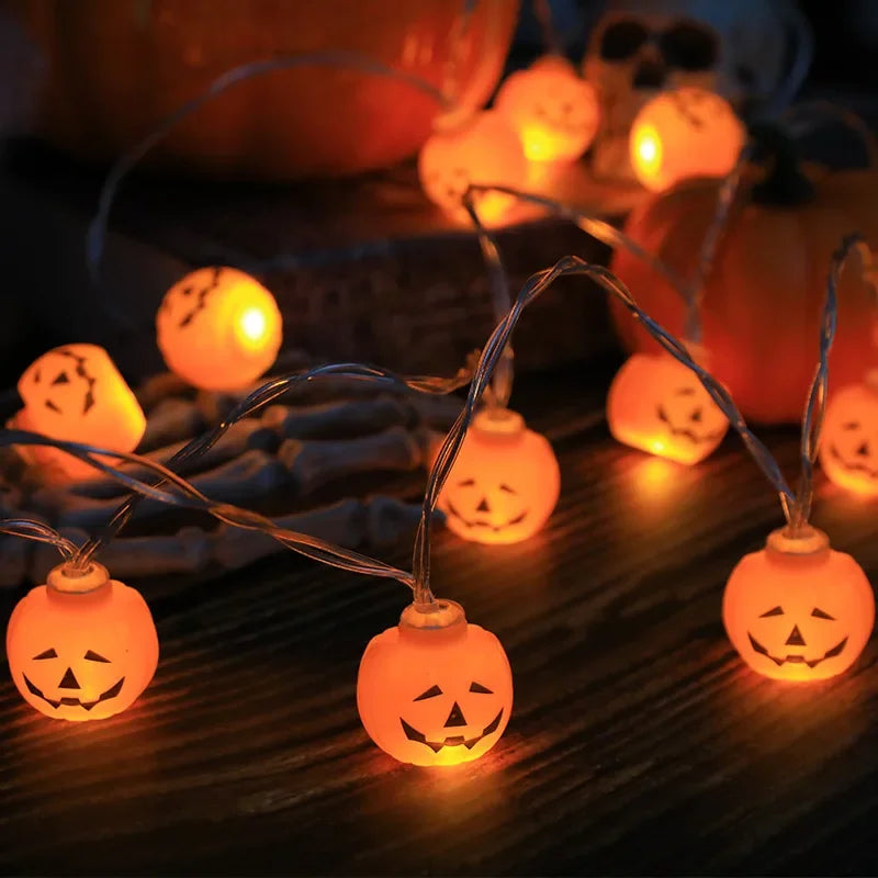 Halloween Decoration Led Light String Pumpkin Skull Head Eyeball Shaped Lamp String