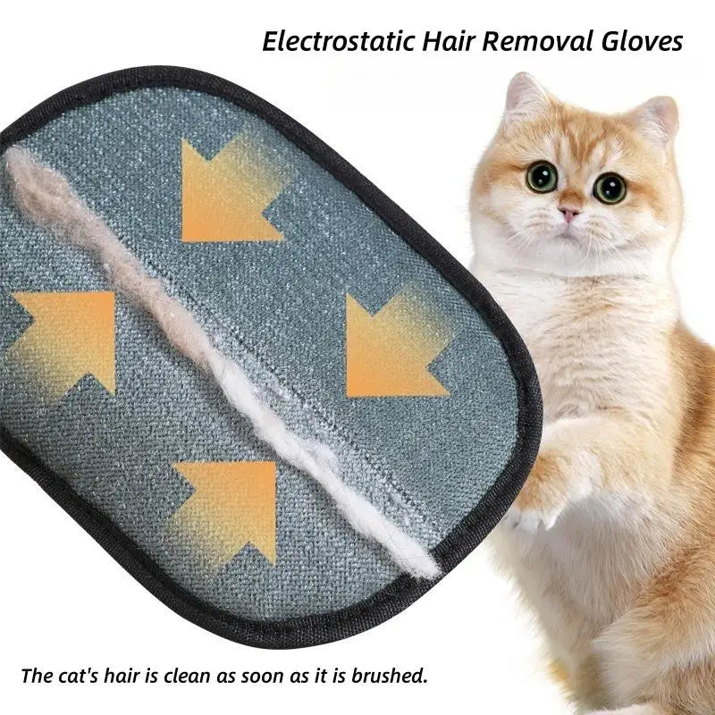Pet Hair Remover Gloves Electrostatic 2-in-1 Lint Roller Brush