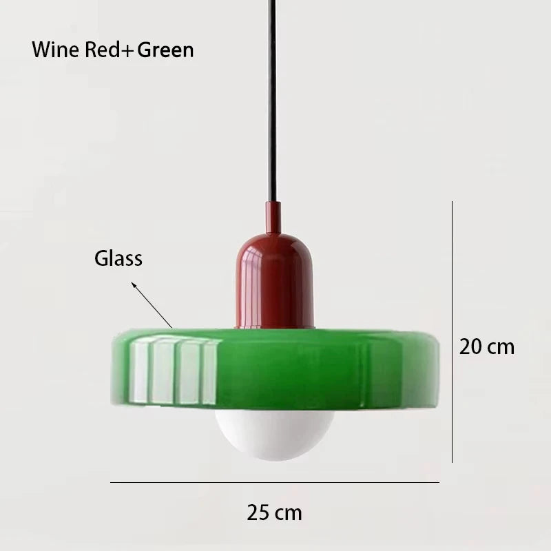 Nordic Retro Glass Pendant Lamps Indoor E27 LED Chandelier
