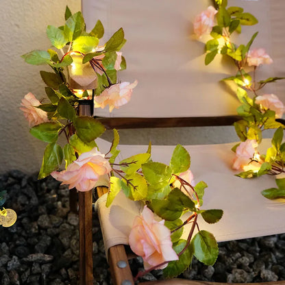 Solar Powered Sunflower Rose String Lights Artificial