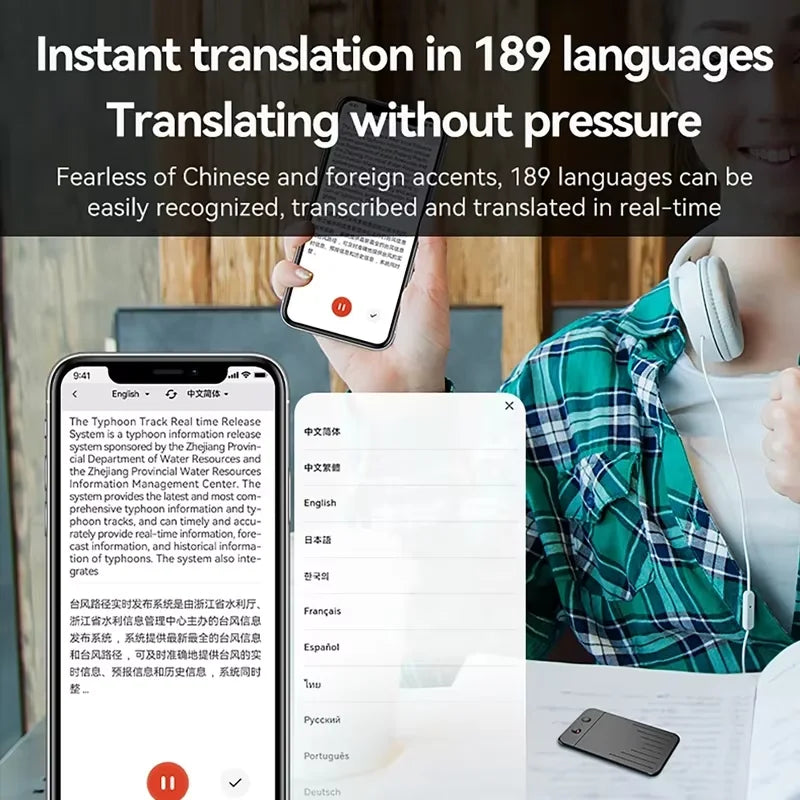 AI Voice Recorder APP Control AI Notetaking Device Transcribe