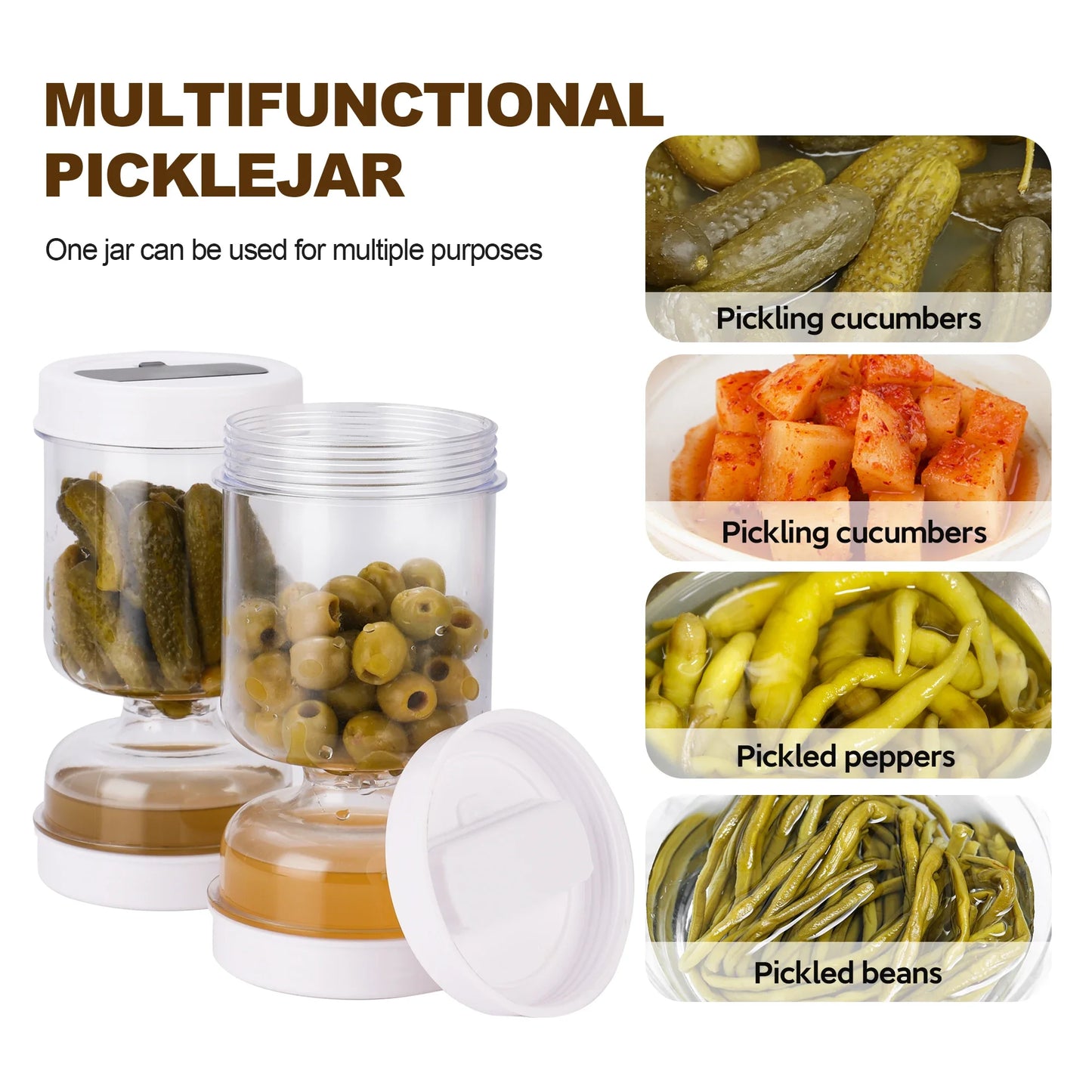 New Olive and Pickle Strainer Jar Olive Container Hourglass