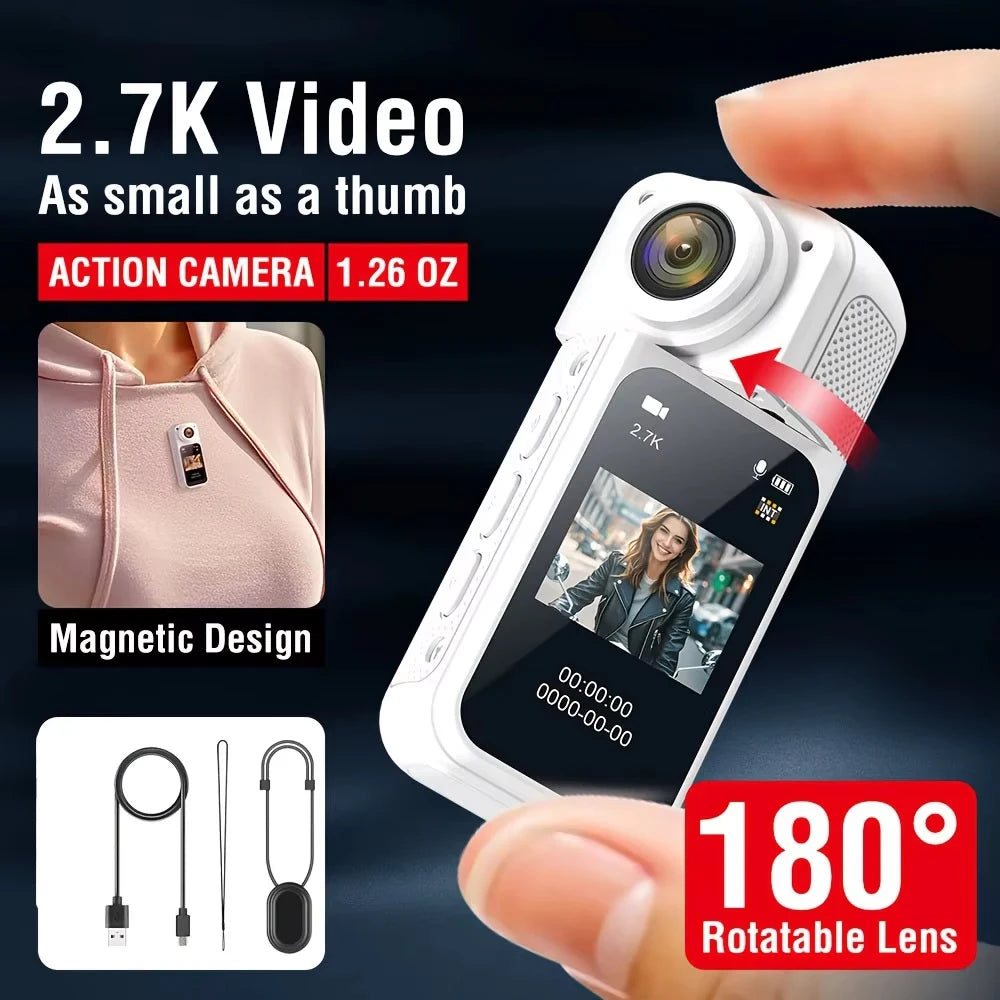 Motorcycle Mini Recorder 2.7K Finger Action Camera Lightweight