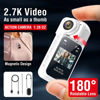 Motorcycle Mini Recorder 2.7K Finger Action Camera Lightweight