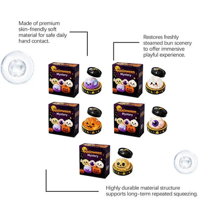 Soft Squishy Dumpling Toy With Halloween Theme Box