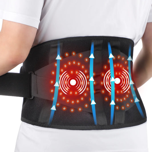 Heating Vibration Massager Belt, Red Light Hot Compress