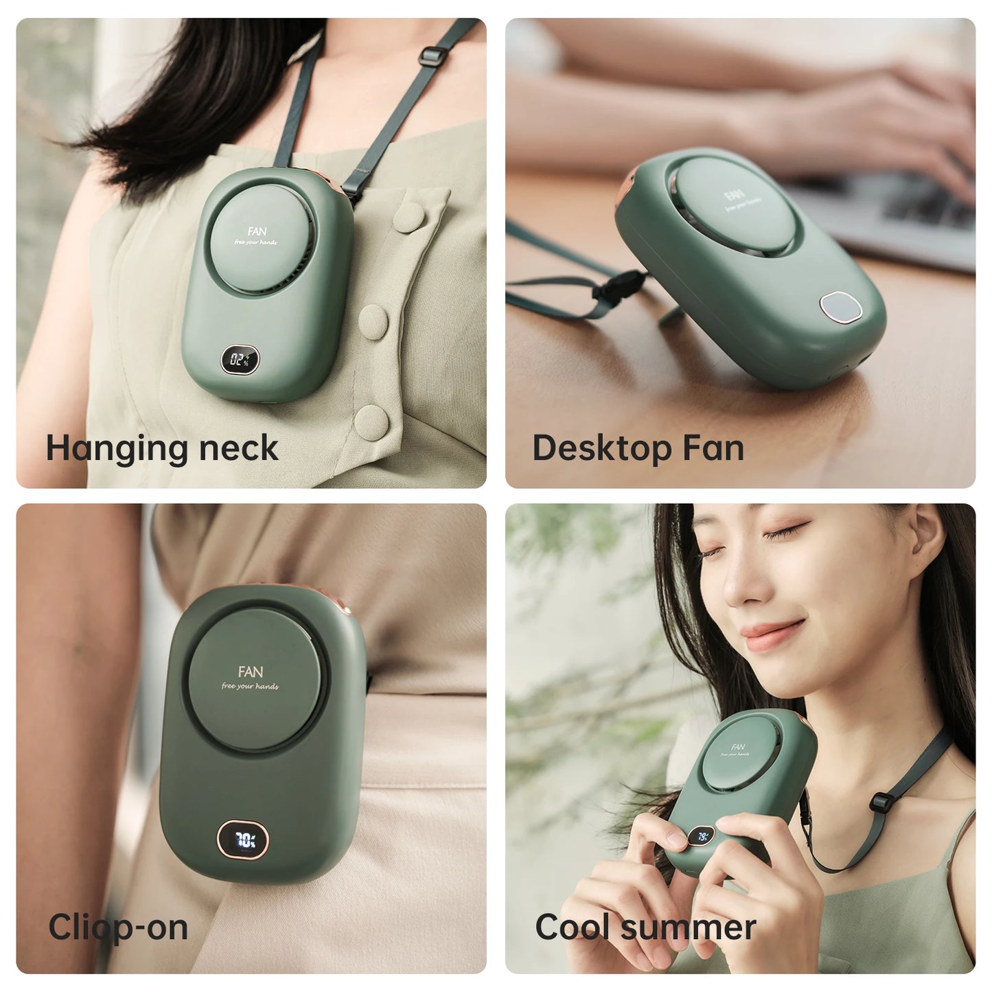 Portable Hanging Neck Fan Mini Fans with Adjustable Lanyard