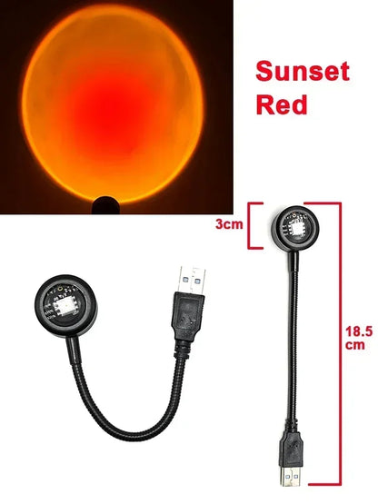 USB Night Light LED Sunset Lamp Projector Photography Wall