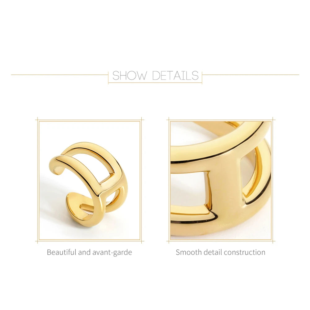 Trendy Minimalist High Polish Ring For Women IP 18K Plated