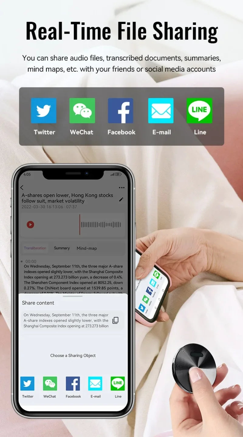 8-128GB Magnetic AI Voice Recorder ChatGPT Intelligent Translation