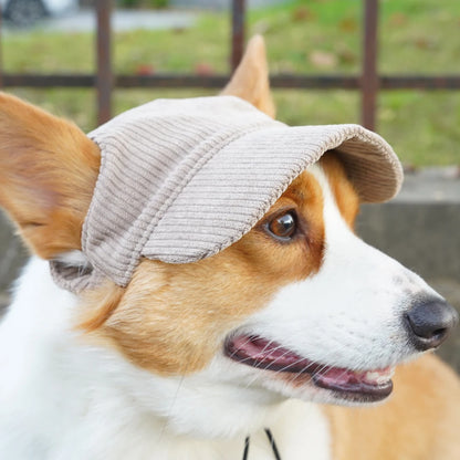 Fashion Big Dog Baseball Cap Durable Corduroy Sun Hat