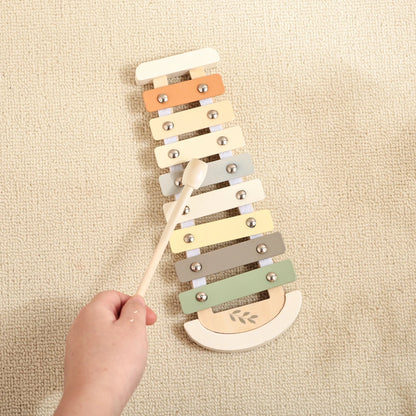Montessori Wooden Toy Multicolor Xylophone Bell Beads