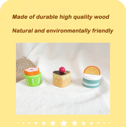 Wooden Kitchen Pretend Play Set Montessori Simulation Plates