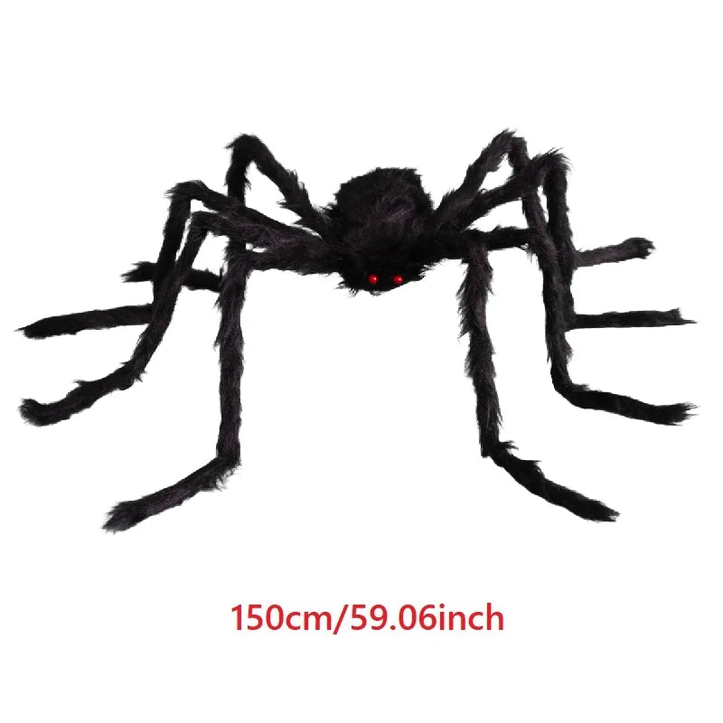 Giant Black Plush Spider Halloween Decoration Props