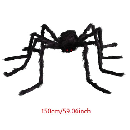 Giant Black Plush Spider Halloween Decoration Props