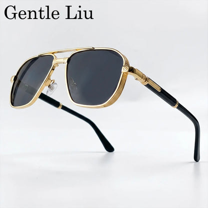Square Punk Metal Frame Sunglasses Men Luxury Designer