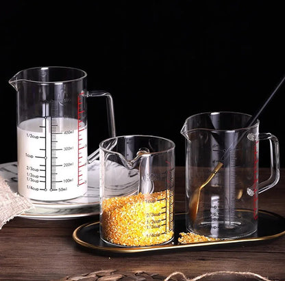 Heat-resistant Glass Measuring Cup With Wood Lid