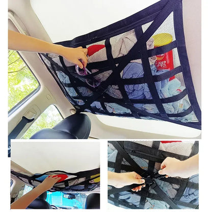 Car Ceiling Storage Net Pocket Auto Stowing Tidying