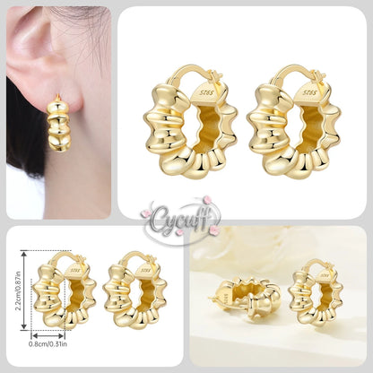 New 925 Sterling Silver 18K Gold Plated Cherry Blossom Butterfly