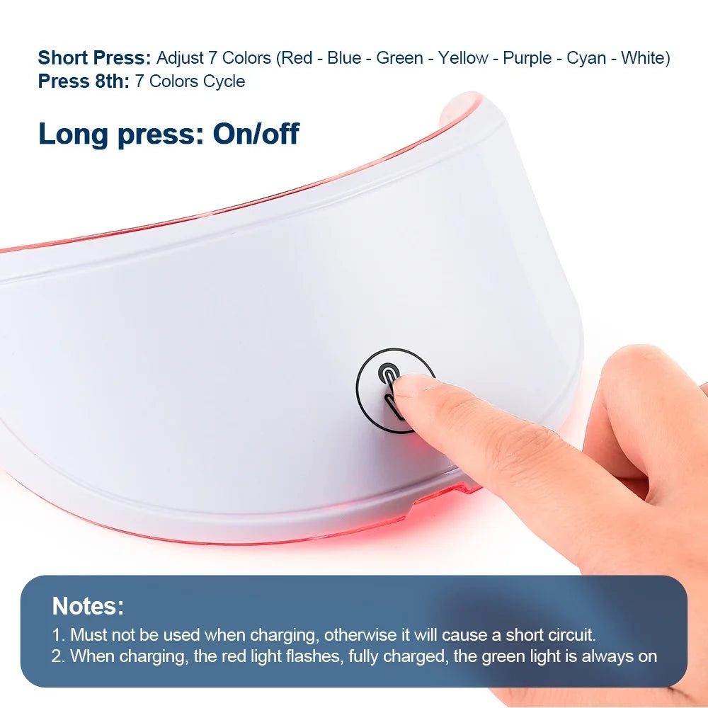 LED Face Neck Mask Rechargeable LED Photon
