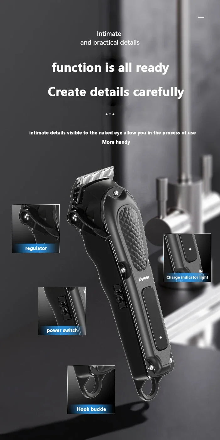 Kemei 1071 Electric Hair Clipper UBS Cordless Beard Trimmer