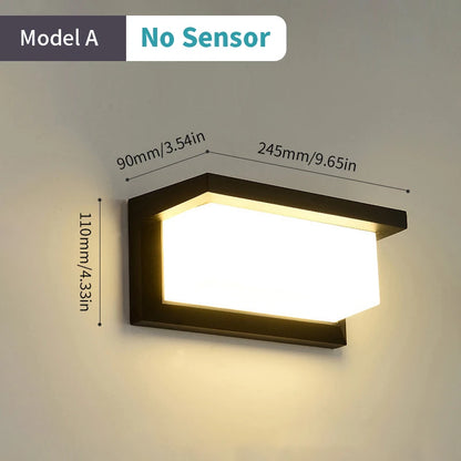 Led Outdoor Wall Light Waterproof IP66 Motion Sensor