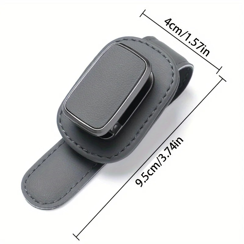 PU Leather Car Sun Visor Eyewear Holder