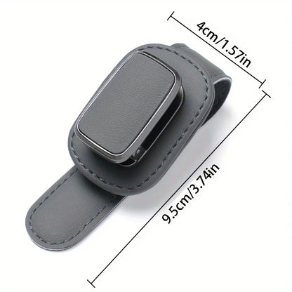 PU Leather Car Sun Visor Eyewear Holder