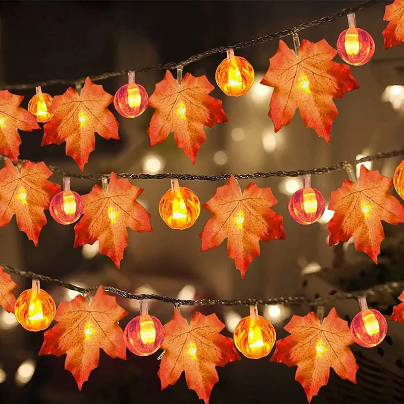 LED Halloween Light Garland Battery Powered Pumpkin