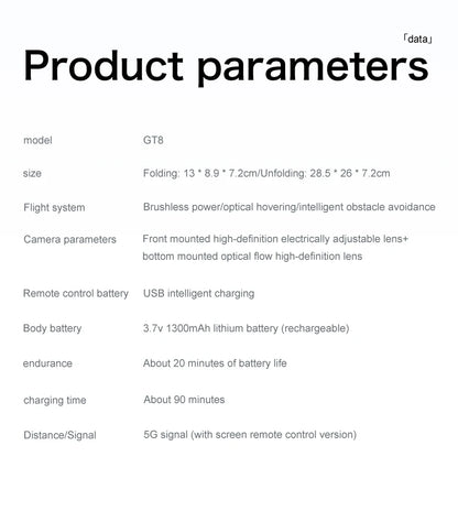 New GT8 Drone GPS 8K Professional HD 360° Dual Cameras