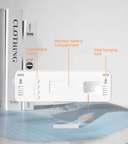 Large Digital Wall Clock Temperature and Humidity