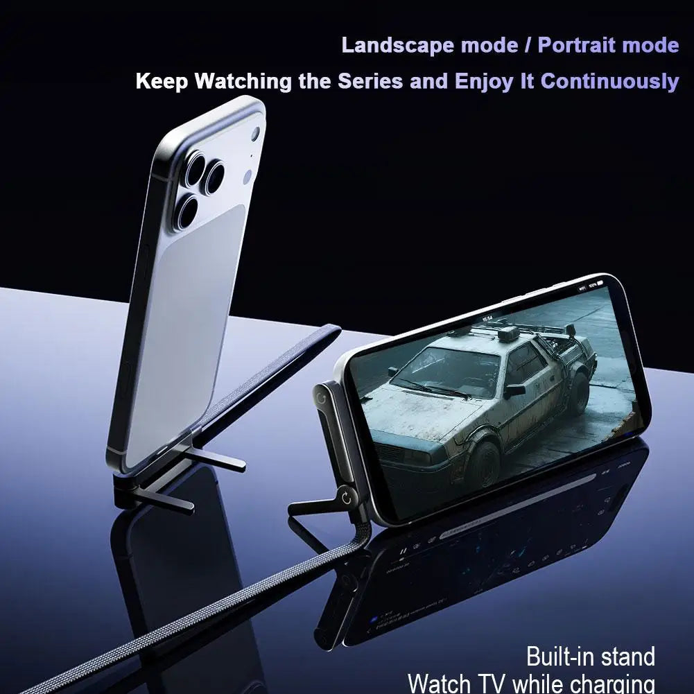 Fast Charging Foldable Bracket Data Cable 2-in-1 Data Wire