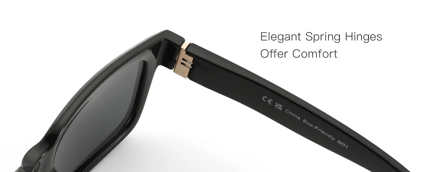 Retro Rectangle Sunglasses for Men Women Polarized