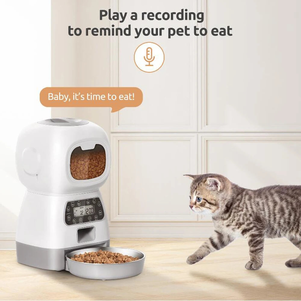 3.5L Automatic Pet Feeder For Cats WiFi Smart Swirl